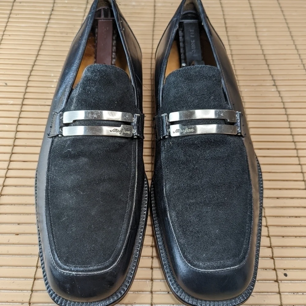 MEZLAN Black Suede Leather Men's Dress Loafer Slip On Shoe Calabria 11 M.  B100p